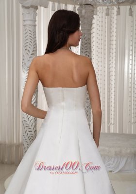 A Line Sweetheart Lace Satin Wedding Dress