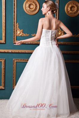 Organza Brush Train Sweetheart Bridal Gown Wedding Dress