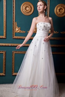 Layers Beading Strapless Ruched Wedding Dress