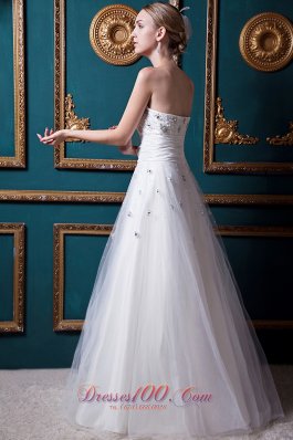 Layers Beading Strapless Ruched Wedding Dress