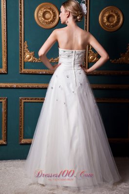 Layers Beading Strapless Ruched Wedding Dress