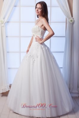 Tulle Beading Bow Strapless Wedding Gown Dress