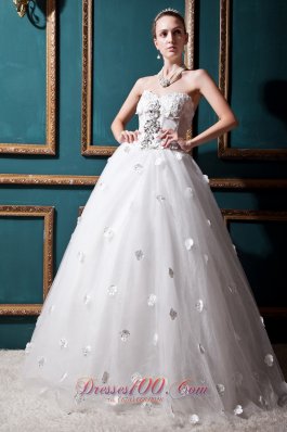 Ball Gown Beaded Sweetheart Appliques Wedding Dresses