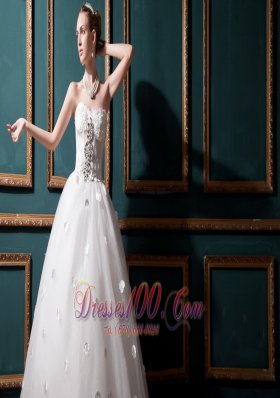 Ball Gown Beaded Sweetheart Appliques Wedding Dresses