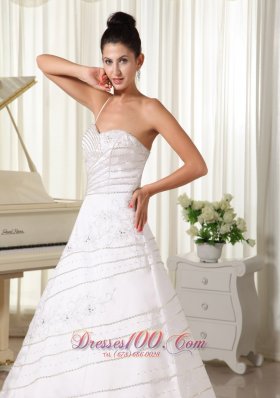 Spaghetti Strap Beaded Wedding Dress Embroidery