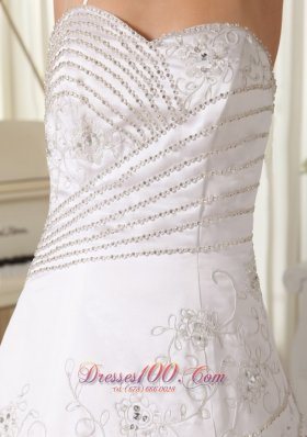 Spaghetti Strap Beaded Wedding Dress Embroidery