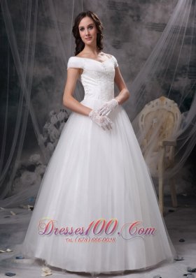 Customize Appliques Off The Shoulder Wedding Dress