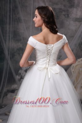 Customize Appliques Off The Shoulder Wedding Dress