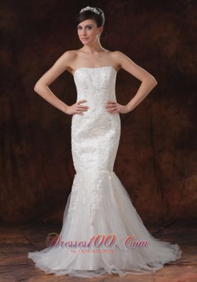 Mermaid Lace Sweep Train Bridal Wedding Dress