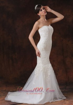 Mermaid Lace Sweep Train Bridal Wedding Dress