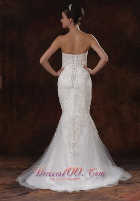 Mermaid Lace Sweep Train Bridal Wedding Dress