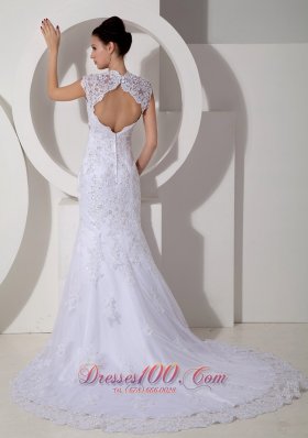 Mermaid Court Train Lace Beads Wedding Dress