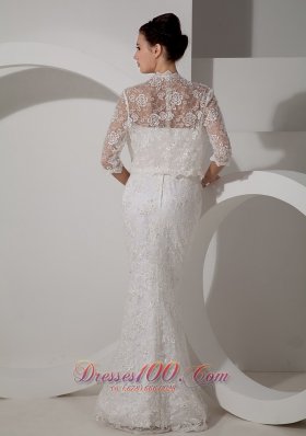 Sweetheart Mermaid Lace Jacket Wedding Dress Sash