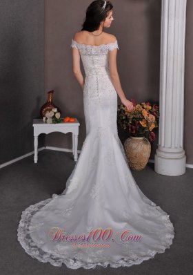Lace Off The Shoulder Mermaid Wedding Dress