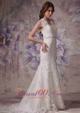 Mermaid Lace Court Beaded Wedding Dress With Straps