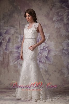 Mermaid Lace Court Beaded Wedding Dress With Straps