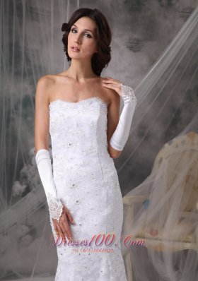 Mermaid Lace Beaded Sweetheart Court Wedding Dress