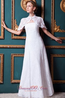 Strapless Lace Bridal Wedding Dress Floor Length