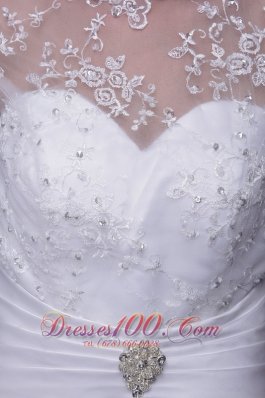 High Neck Mermaid Beaded Brush Bridal Dress