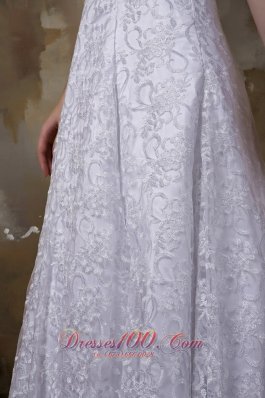 Princess Wedding Dress With V Neck Brush Train