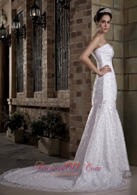 Mermaid Beaded Chapel Train Wedding Bridal Gowns