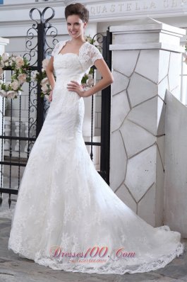 Mermaid Lace Court Train Sash Wedding Gowns