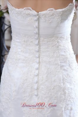 Mermaid Lace Court Train Sash Wedding Gowns