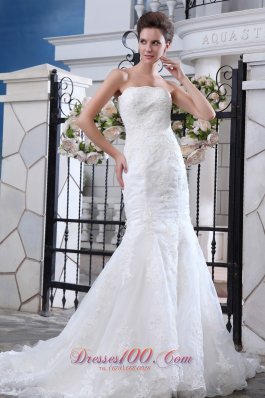 Lace Mermaid Belt Court Wedding Bridal Dress