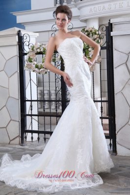 Lace Mermaid Belt Court Wedding Bridal Dress