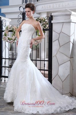 Lace Mermaid Belt Court Wedding Bridal Dress