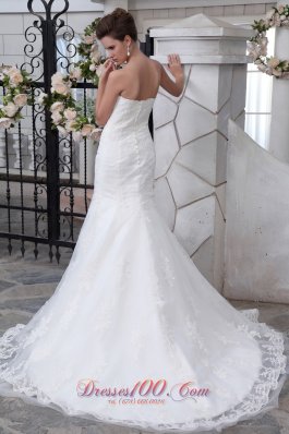 Lace Mermaid Belt Court Wedding Bridal Dress