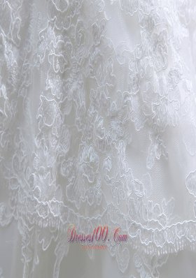 Satin Mermaid Court Train Lace Wedding Dress