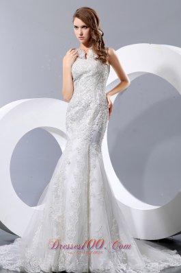 Discount Mermaid Lace Wedding Gowns Court Train