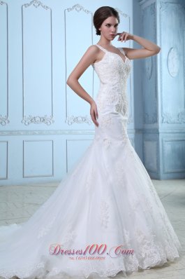 Organza Mermaid Court Train Bridal Wedidng Gown