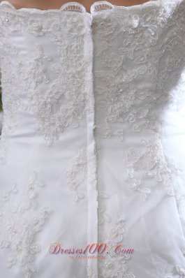 Mermaid Satin Brush Train Lace Wedding Dress