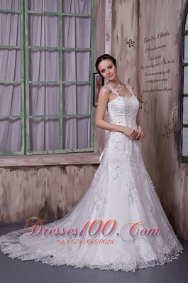 Beaded Court Train Straps Wedding Bridal Gown Lace