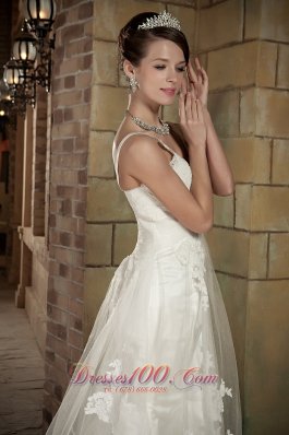 Tulle Mermaid Chapel Wedding Dress With Straps