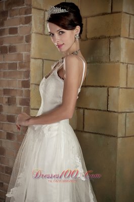 Tulle Mermaid Chapel Wedding Dress With Straps