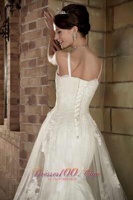 Tulle Mermaid Chapel Wedding Dress With Straps