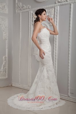 Mermaid Lace Sweetheart Brush Wedding Dress