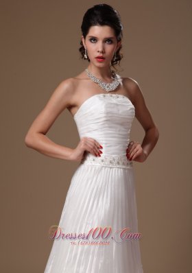 Organza Beaded Court Train Bridal Wedding Dress