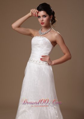 Organza Beaded Court Train Bridal Wedding Dress