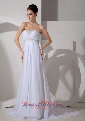 Appliques Sweetheart Chiffon Court Wedding Dress