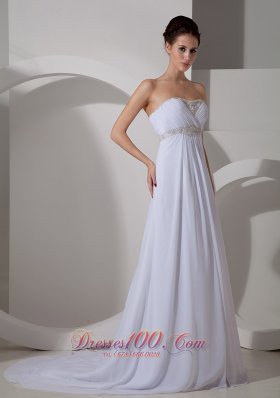 Appliques Sweetheart Chiffon Court Wedding Dress