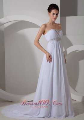 Appliques Sweetheart Chiffon Court Wedding Dress