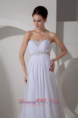 Appliques Sweetheart Chiffon Court Wedding Dress