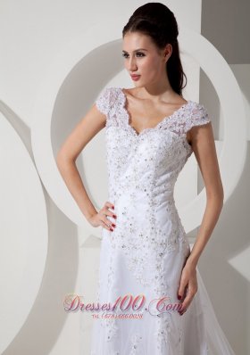 Lace Beading Court Train Bridal Wedding Dress