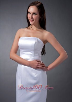 Ruched Mermaid Satin Short Wedding Dress