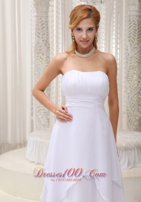 Ruched Chiffon Short Bridal Wedding Dress Strapless