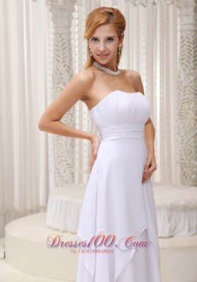 Ruched Chiffon Short Bridal Wedding Dress Strapless